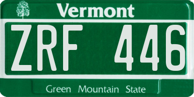 VT license plate ZRF446