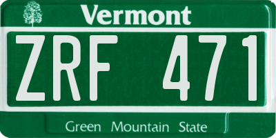 VT license plate ZRF471