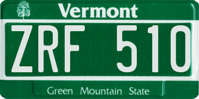 VT license plate ZRF510