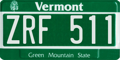 VT license plate ZRF511