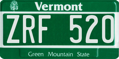 VT license plate ZRF520