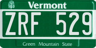 VT license plate ZRF529