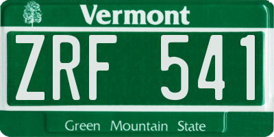 VT license plate ZRF541