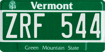 VT license plate ZRF544