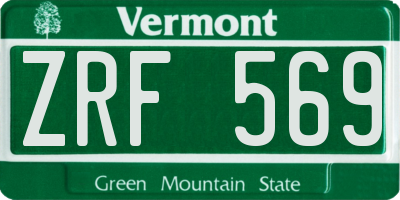VT license plate ZRF569