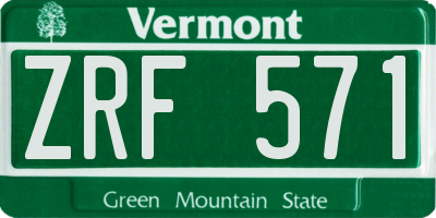 VT license plate ZRF571