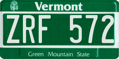 VT license plate ZRF572