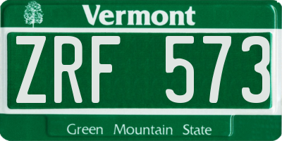 VT license plate ZRF573