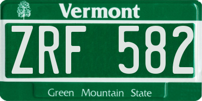 VT license plate ZRF582