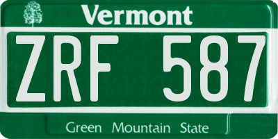 VT license plate ZRF587