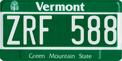 VT license plate ZRF588