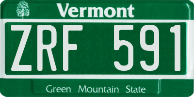 VT license plate ZRF591