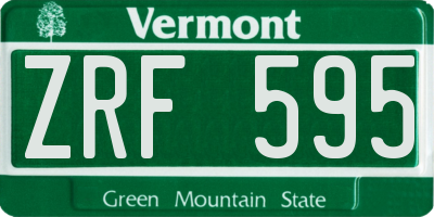 VT license plate ZRF595