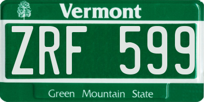 VT license plate ZRF599