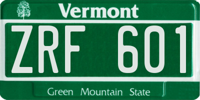 VT license plate ZRF601