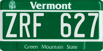 VT license plate ZRF627