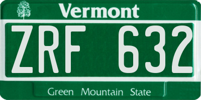VT license plate ZRF632
