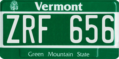 VT license plate ZRF656