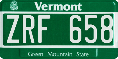 VT license plate ZRF658
