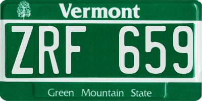 VT license plate ZRF659
