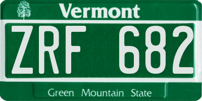 VT license plate ZRF682