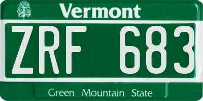 VT license plate ZRF683