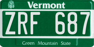 VT license plate ZRF687