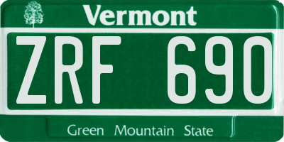 VT license plate ZRF690