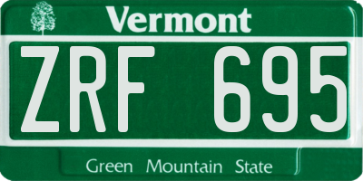 VT license plate ZRF695