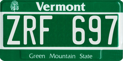 VT license plate ZRF697