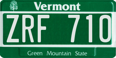 VT license plate ZRF710