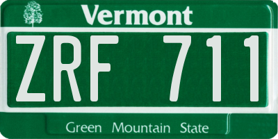 VT license plate ZRF711