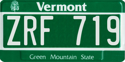 VT license plate ZRF719
