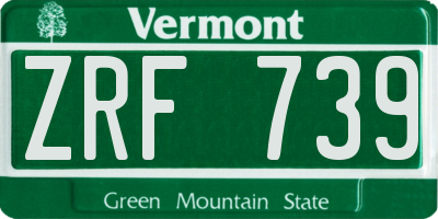 VT license plate ZRF739