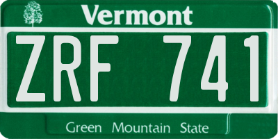 VT license plate ZRF741