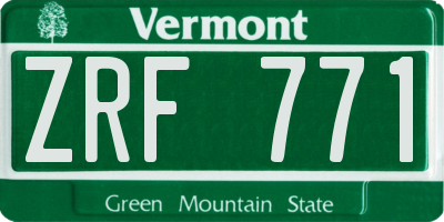 VT license plate ZRF771