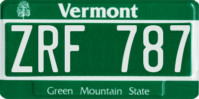 VT license plate ZRF787