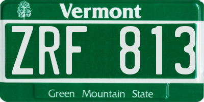 VT license plate ZRF813
