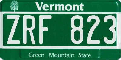 VT license plate ZRF823