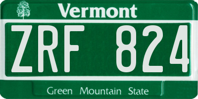 VT license plate ZRF824