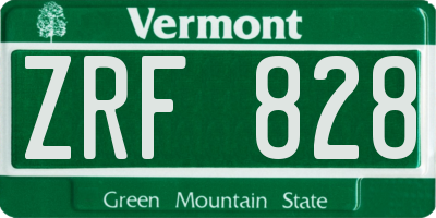 VT license plate ZRF828