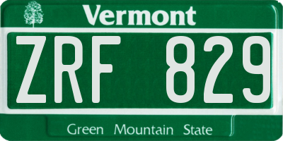 VT license plate ZRF829