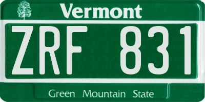 VT license plate ZRF831