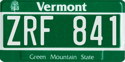 VT license plate ZRF841