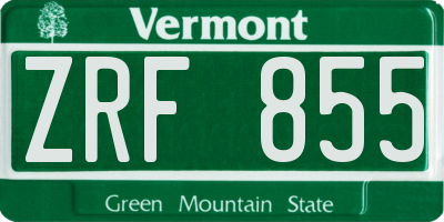 VT license plate ZRF855