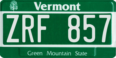 VT license plate ZRF857
