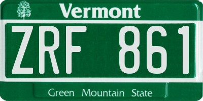VT license plate ZRF861