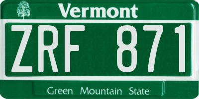 VT license plate ZRF871