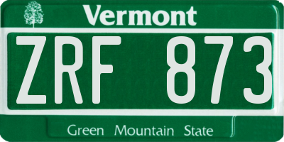 VT license plate ZRF873