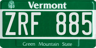 VT license plate ZRF885